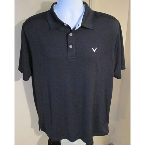 Men's Large Callaway Short Sleeve Black Polo‎ Shirt - Picture 1 of 5